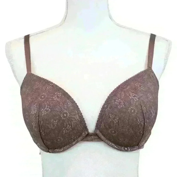 Victoria's Secret Taupe Mauve Very Sexy Push Up Bra Size 36D D80 - Picture 1 of 6